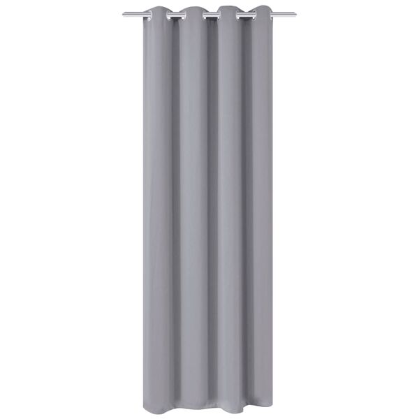 vidaXL Rideau occultant avec &oelig;illets m&eacute;talliques 270 x 245 cm Gris