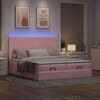 vidaXL Cadre de lit ottoman avec matelas rose 160x200 cm velours