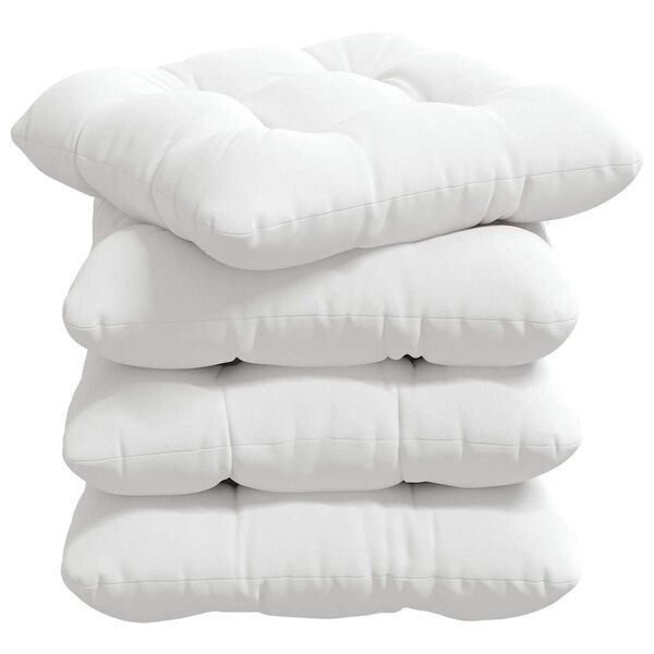 vidaXL Coussins de si&egrave;ge 4 pcs Blanc 40 x 40 x 12 cm tissu