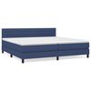 vidaXL Sommier &agrave; lattes de lit avec matelas Bleu 200x200 cm Tissu