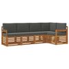 vidaXL Ensemble de canap&eacute;s d'ext&eacute;rieur 5 pc Naturel et Anthracite