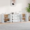 vidaXL Buffets 3 pcs Blanc Bois d'ingénierie