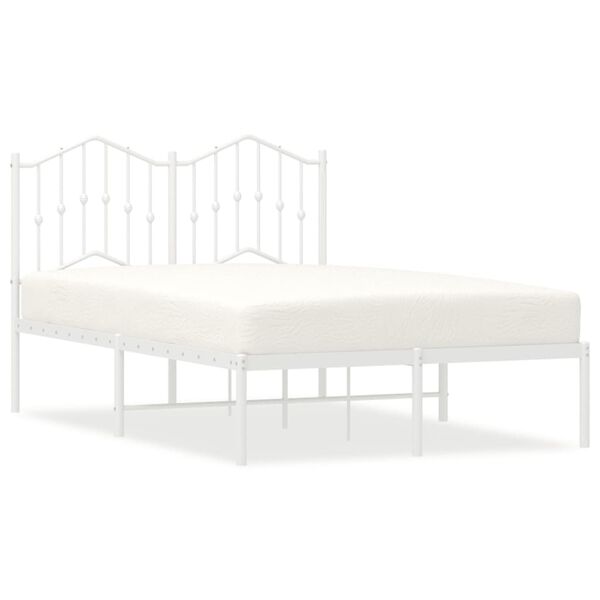 vidaXL Cadre de lit métal sans matelas et tête de lit blanc 120x200 cm