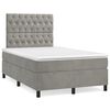 vidaXL Sommier &agrave; lattes de lit et matelas Gris clair 120x200cm Velours