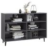 vidaXL Buffet gris brillant 103,5x35x70 cm bois d'ingénierie