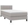 vidaXL Sommier &agrave; lattes de lit avec matelas et LED Gris clair 90x200cm