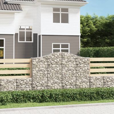 vidaXL Paniers à gabions arqués 4 pcs 200x30x140/160 cm Fer galvanisé