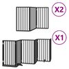 vidaXL Barri&egrave;re pour chien porte pliable 12panneaux noir bois peuplier
