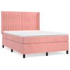 vidaXL Sommier &agrave; lattes de lit avec matelas Rose 140x200 cm Velours