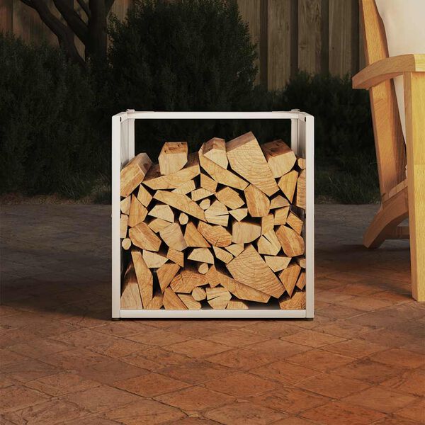 vidaXL Portant de bois chauffage blanc 40x40x40 cm