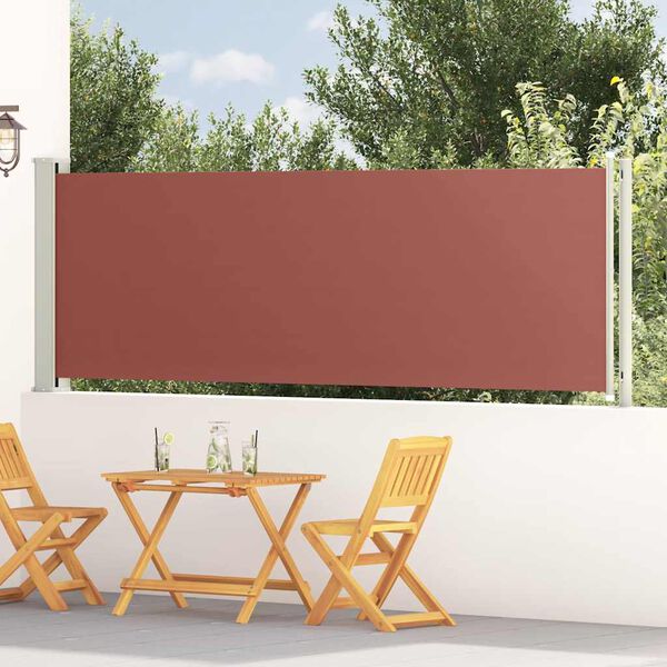 vidaXL Auvent lat&eacute;ral r&eacute;tractable de patio 117x600 cm Marron