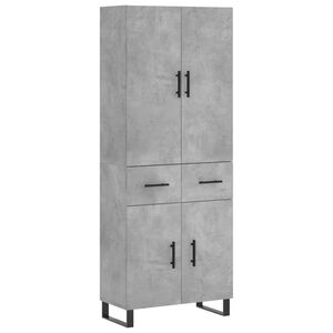 vidaXL Buffet haut Gris b&eacute;ton 69,5x34x180 cm Bois d'ing&eacute;nierie