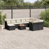 vidaXL Salon de jardin 11 pcs avec coussins noir r&eacute;sine tress&eacute;e