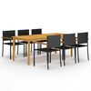 vidaXL Ensemble &agrave; manger de jardin 7 pcs Noir