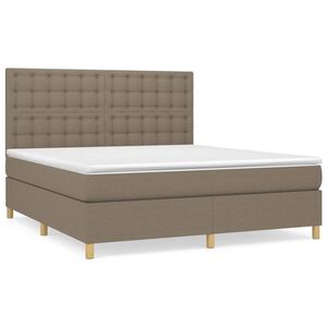 vidaXL Sommier &agrave; lattes de lit avec matelas Taupe 180x200 cm Tissu