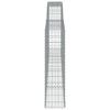 vidaXL Paniers à gabions arqués 2 pcs 400x30x120/140 cm Fer galvanisé