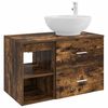 vidaXL Ensemble de mobilier de salle de bain 2 pcs Ch&ecirc;ne fum&eacute;