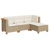 vidaXL Salon de jardin avec coussins 4 pcs beige r&eacute;sine tress&eacute;e