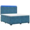 vidaXL Lit boxspring avec matelas Bleu 140 x 200 cm Velours