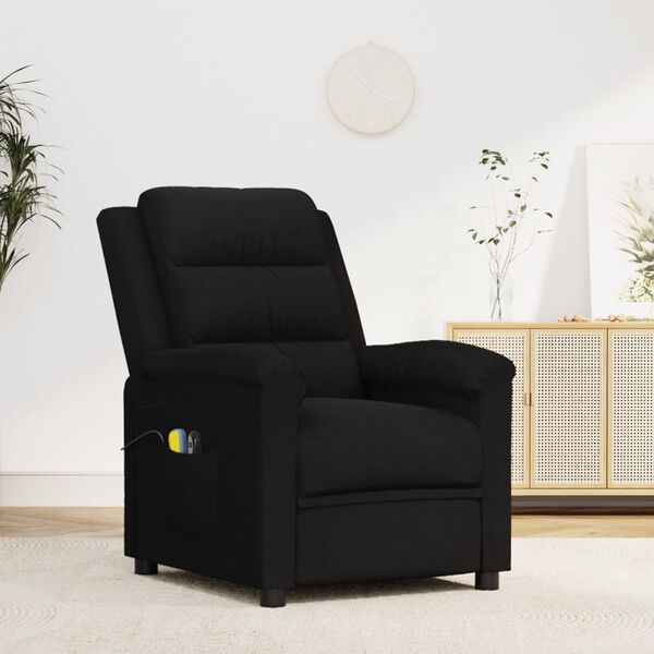 vidaXL Fauteuil &eacute;lectrique de massage Noir Velours