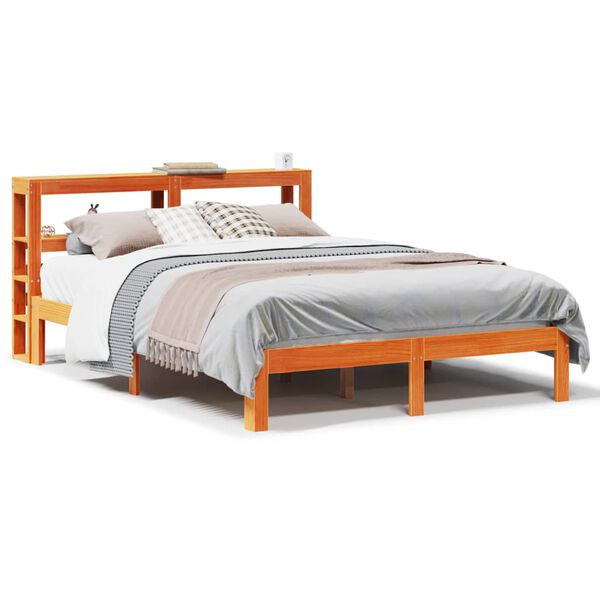 vidaXL Cadre de lit sans matelas cire marron 120x200cm bois pin massif