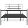 vidaXL Cadre de lit métal sans matelas avec pied de lit noir 100x190cm