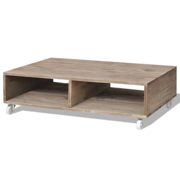 vidaXL Table basse Bois massif Marron