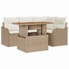 vidaXL Ensemble de canap&eacute; de jardin 5 pc Beige Poly rotin