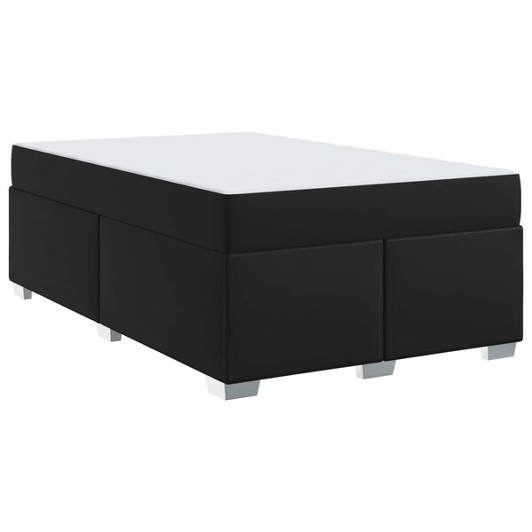 vidaXL Cadre de lit avec matelas Noir 120 x 200 cm tissu