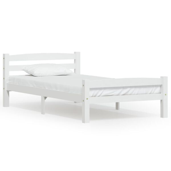 vidaXL Cadre de lit sans matelas blanc bois de pin massif 100x200 cm