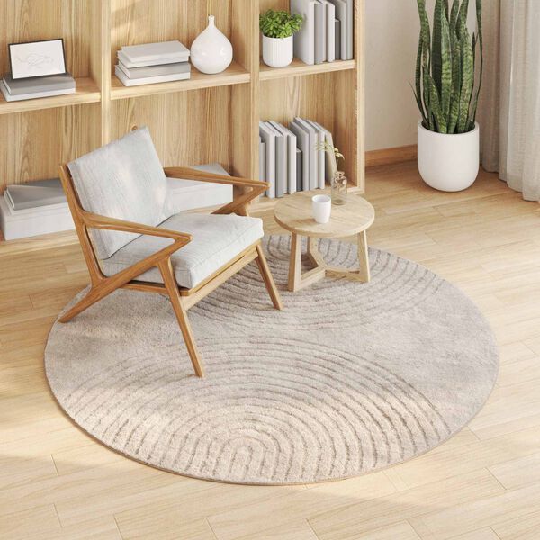vidaXL Tapis de surface Rond Beige &Oslash; 120 CM