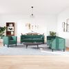 vidaXL Ensemble de canapé Chesterfield et traversins 3 pcs vert foncé