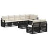 vidaXL Ensemble de canap&eacute; de jardin 9 pc Noir polyrotin