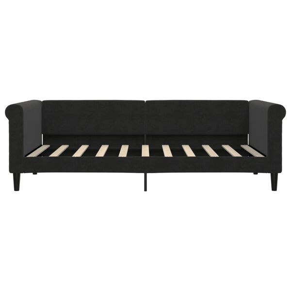 vidaXL Lit de jour avec matelas noir 90x190 cm velours