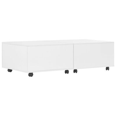 vidaXL Table basse Blanc brillant 120 x 60 x 35 cm