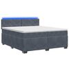 vidaXL Lit de box spring avec matelas et LED Gris fonc&eacute; 200 x 200 cm