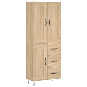 vidaXL Buffet haut Ch&ecirc;ne sonoma 69,5x34x180 cm Bois d'ing&eacute;nierie