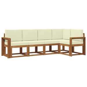 vidaXL Ensemble de canap&eacute;s d'ext&eacute;rieur 5 pc Naturel et Cr&egrave;me