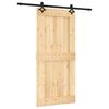 vidaXL Porte coulissante Naturel et noir 95 x 210 cm