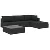 vidaXL Salon de jardin 5 pcs avec coussins r&eacute;sine tress&eacute;e noir