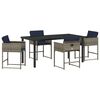 vidaXL Ensemble de salle &agrave; manger pour jardin 5 pcs Gris polyrotin