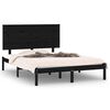 vidaXL Cadre de lit sans matelas noir 140x190 cm bois de pin massif