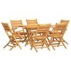 vidaXL Ensemble &agrave; manger de jardin 7 pcs Bois de teck solide