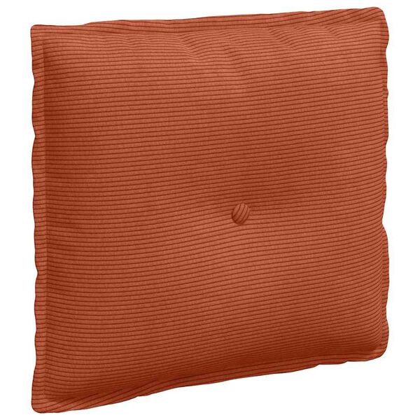 vidaXL Coussin de Dos Rouge orange 50 x 45 cm Tissu en velours c&ocirc;tel&eacute;