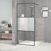 vidaXL Paroi de douche Noir 90x195 cm Verre ESG demi-d&eacute;poli