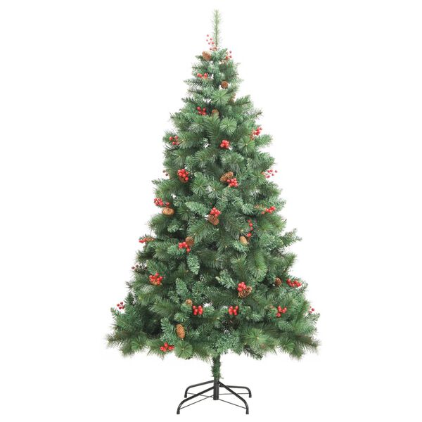 vidaXL Sapin de Noël artificiel avec pommes de pin et baies 240 cm