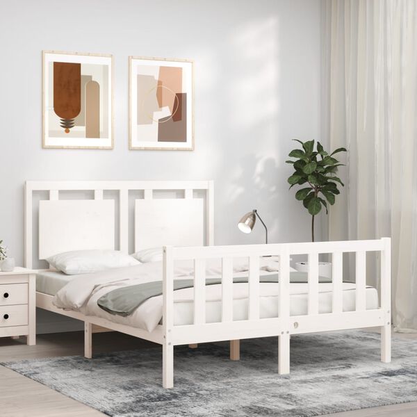 vidaXL Cadre de lit sans matelas blanc 120x200 cm bois de pin massif