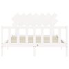 vidaXL Cadre de lit sans matelas blanc bois de pin massif