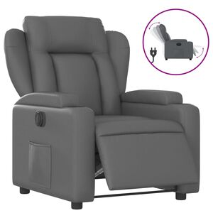 vidaXL Fauteuil inclinable &eacute;lectrique Gris Similicuir