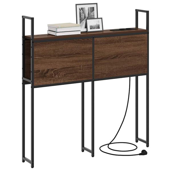 vidaXL Headboard de Rangement avec Station de Charge Ch&ecirc;ne marron
